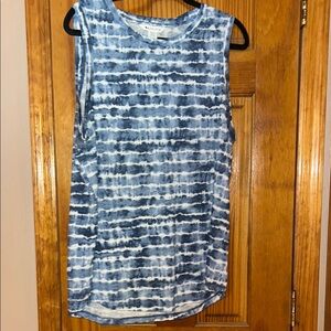 Athleta Blue and White Striped Tank Top